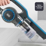 BLACK+DECKER 3-in-1 Steelstofzuiger - 600W - Blauw - Zakloos