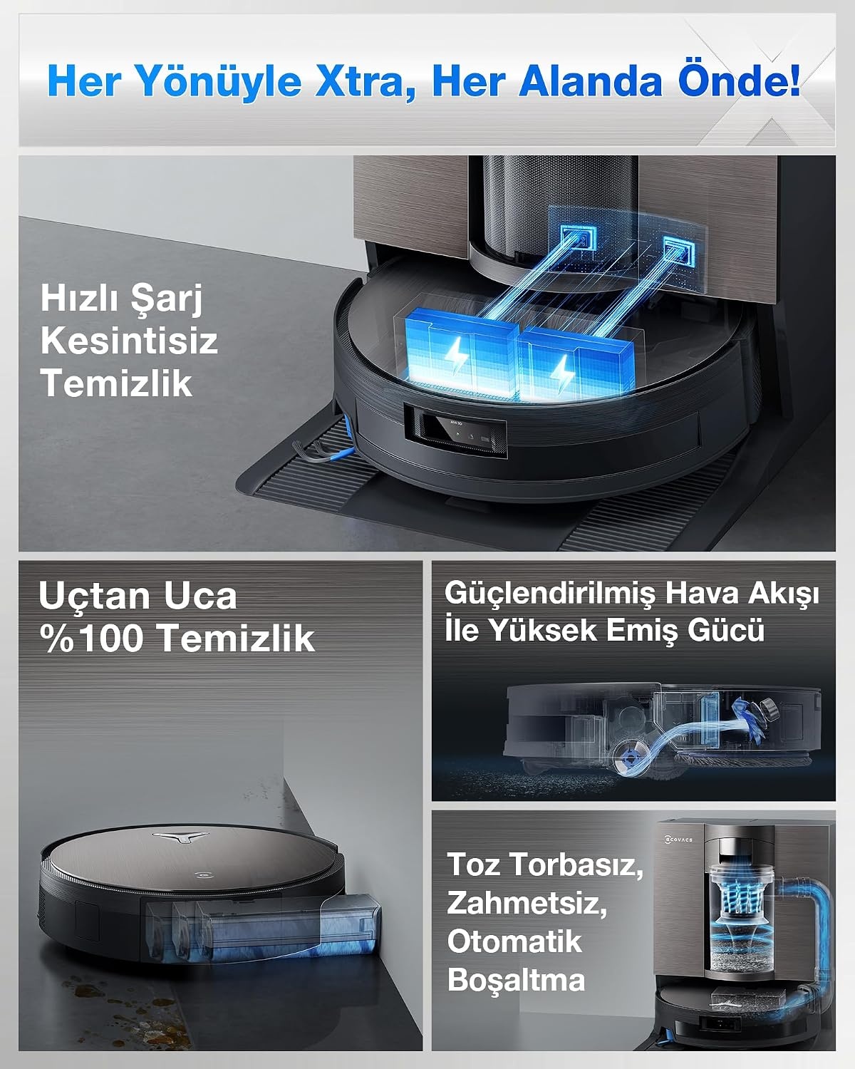 ECOVACS X11 OMNICYCLONE Robotstofzuiger met dweilfunctie – 19500 Pa – Zwart