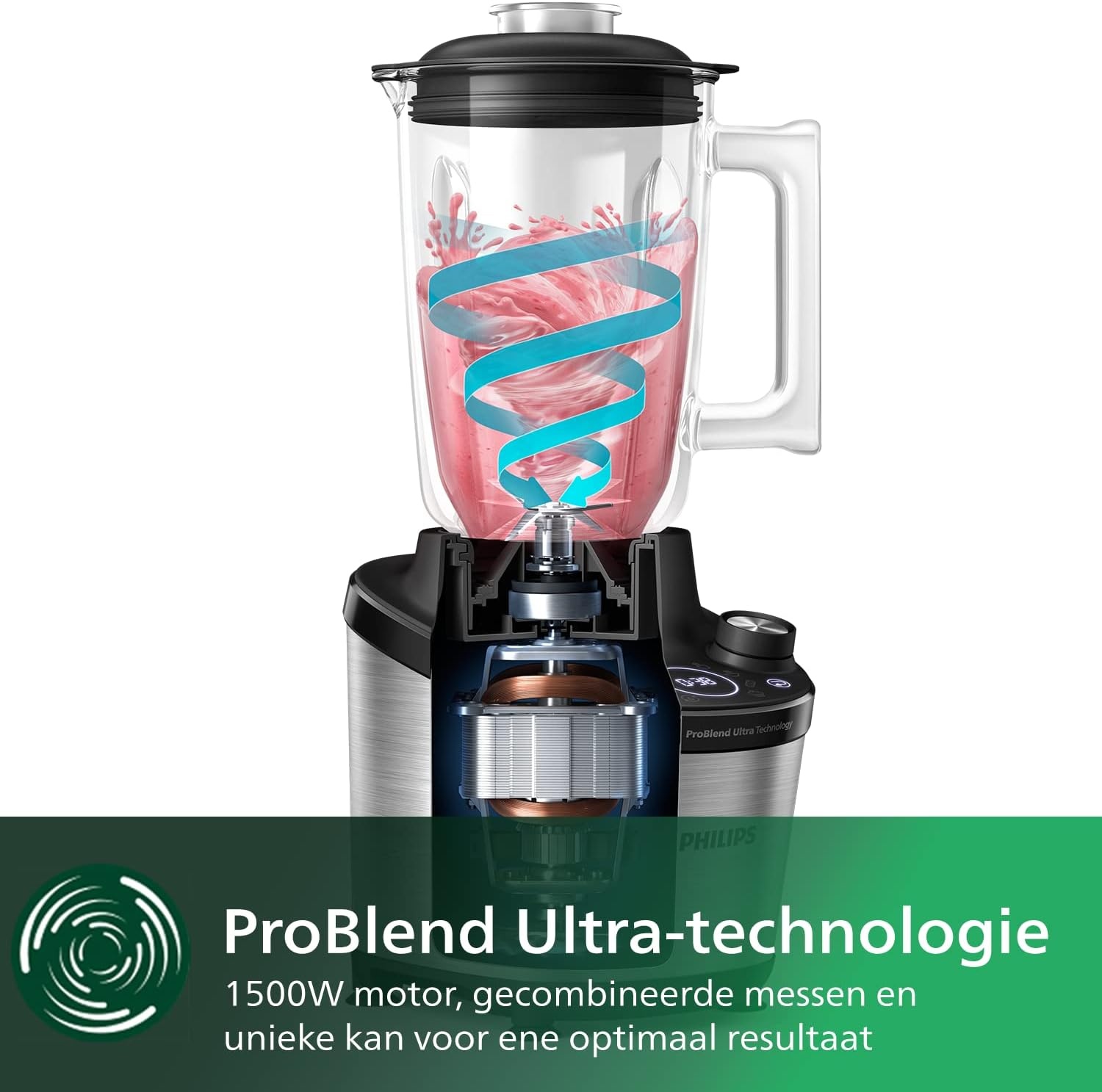 Philips High-speed Blender 7000 Series - 1500W - 2 Liter - Metaal