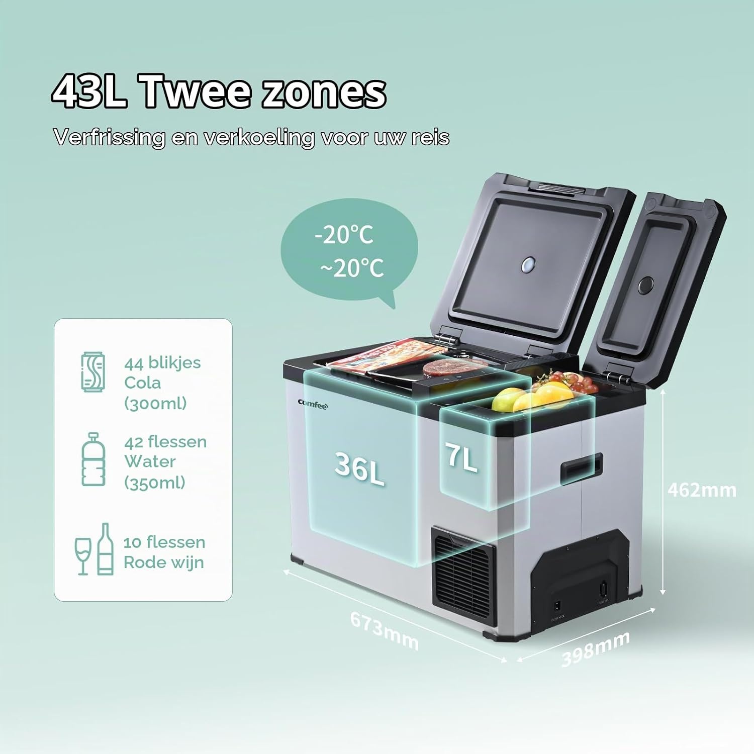 Comfee RCP43DS3(E) Compressorkoelbox 43 liter Inox