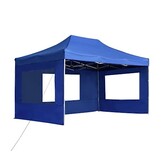 vidaXL Partytent inklapbaar met wanden 4,5x3 m aluminium blauw