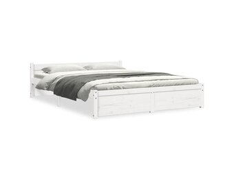 Massief Houten Bedframe Wit 140x200 cm met 46% Korting