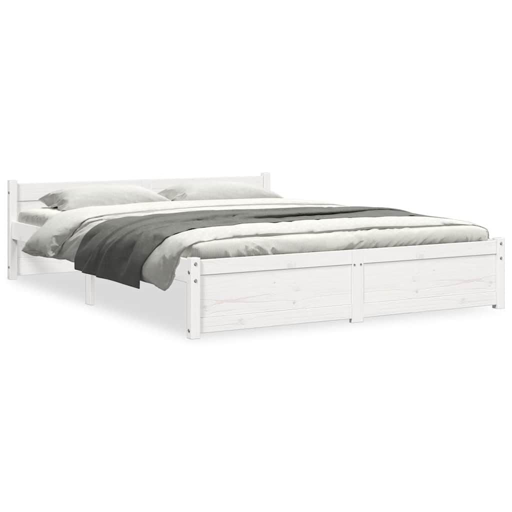 Massief Houten Bedframe Wit 140x200 cm met 46% Korting