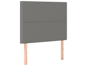 vidaXL Hoofdbord donkergrijs 100x5x118/128 cm Stof