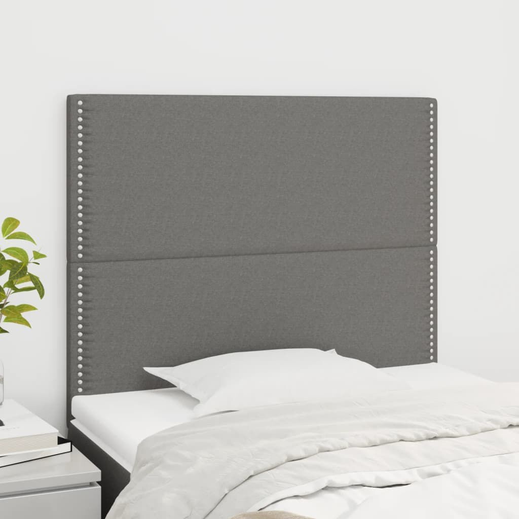 vidaXL Hoofdbord donkergrijs 100x5x118/128 cm Stof