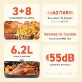 Cosori Airfryer 6.2 liter met kijkvenster - 1700W - Zwart