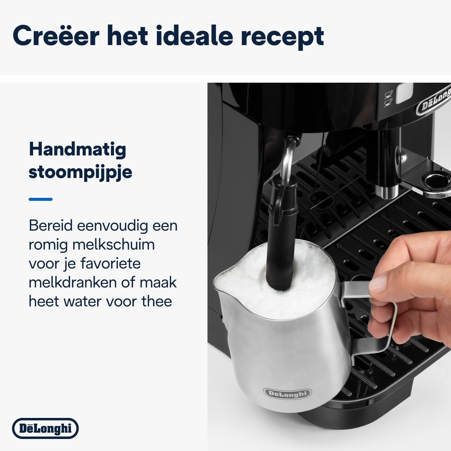 De'Longhi Magnifica S ECAM11.112.B, Volautomatische Espressomachine, Traditioneel Stoompijpje, Geïntegreerde Bonenmaler, 2 One-Touch Recepten, Touch Bedieningspaneel, Instelbare Koffiesterkte, Zwart