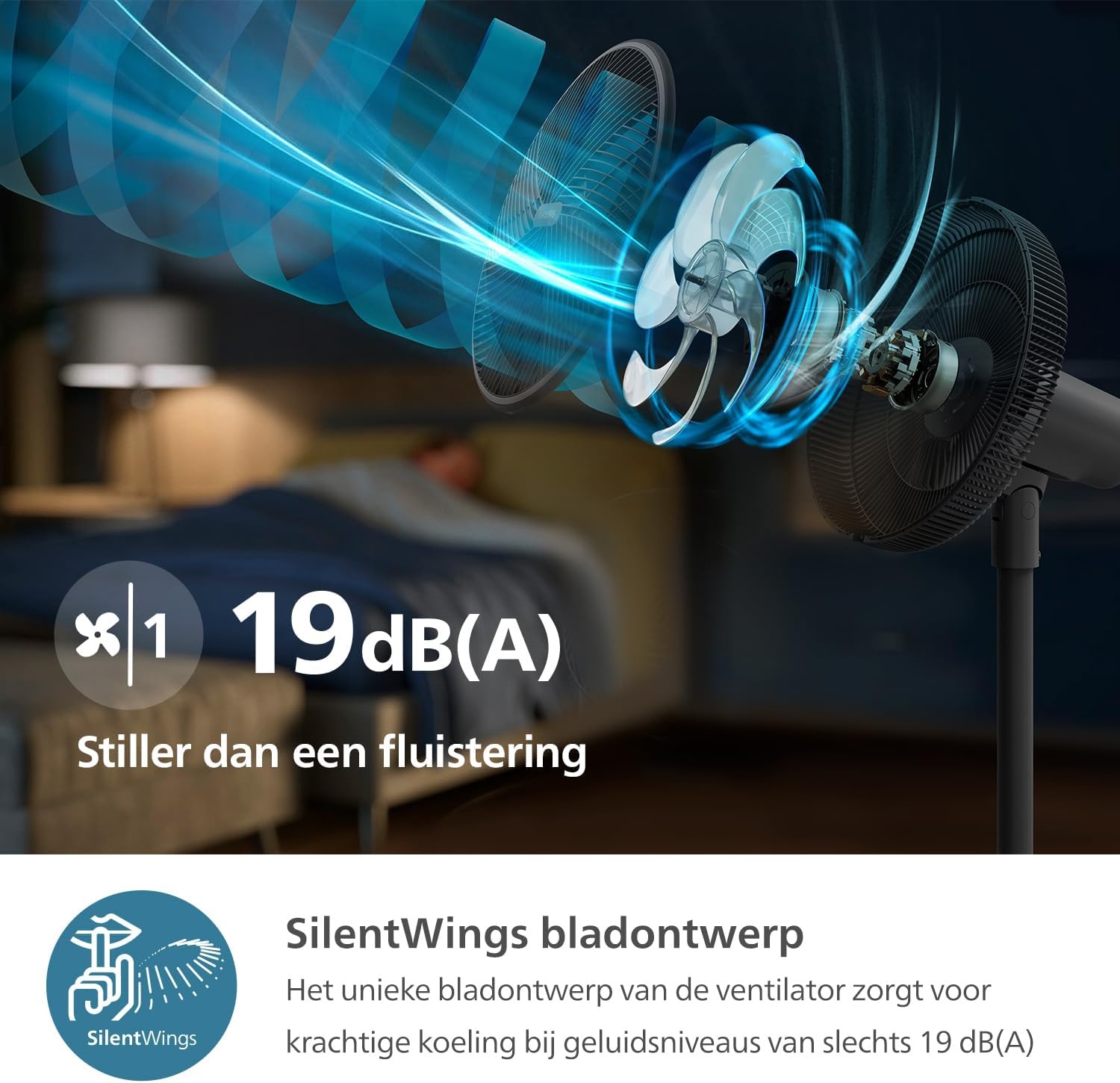 Philips Statiefventilator 3000 met SilentWings-technologie, 19 dB