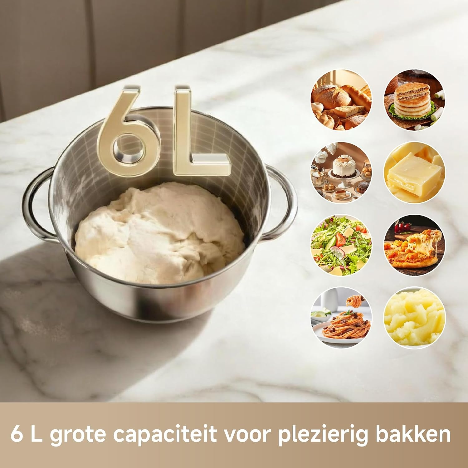 Staande Mixer BioKnead™ 800W met 6L Kom - 35% Korting