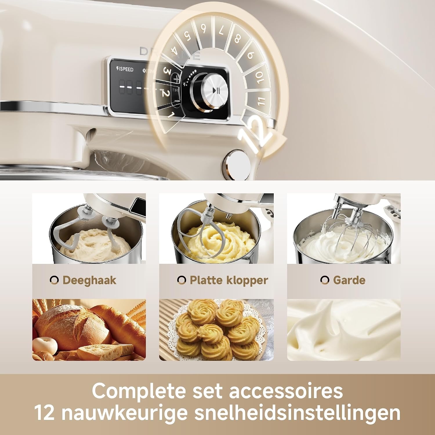 Staande Mixer BioKnead™ 800W met 6L Kom - 35% Korting