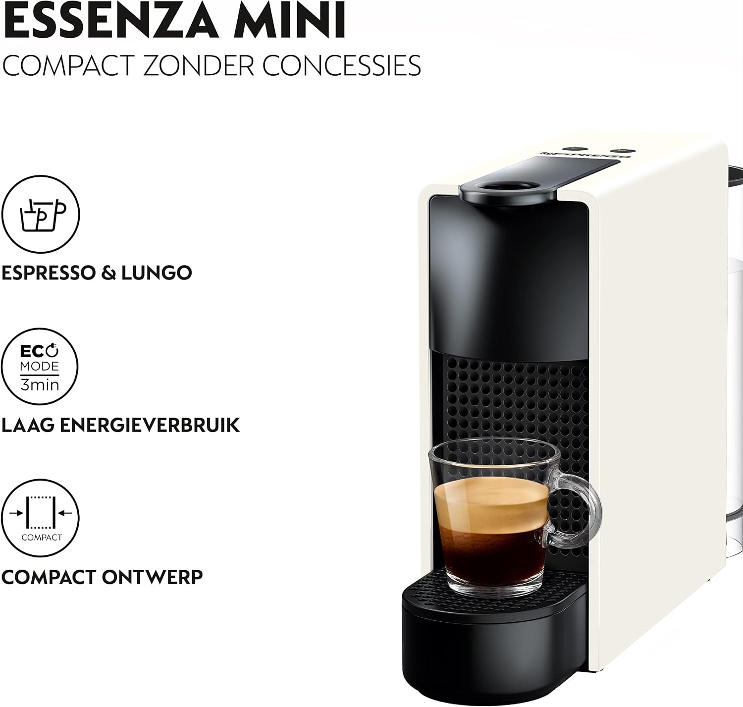 Nespresso Essenza Mini Capsule Koffiemachine (Wit) - 54% Korting!