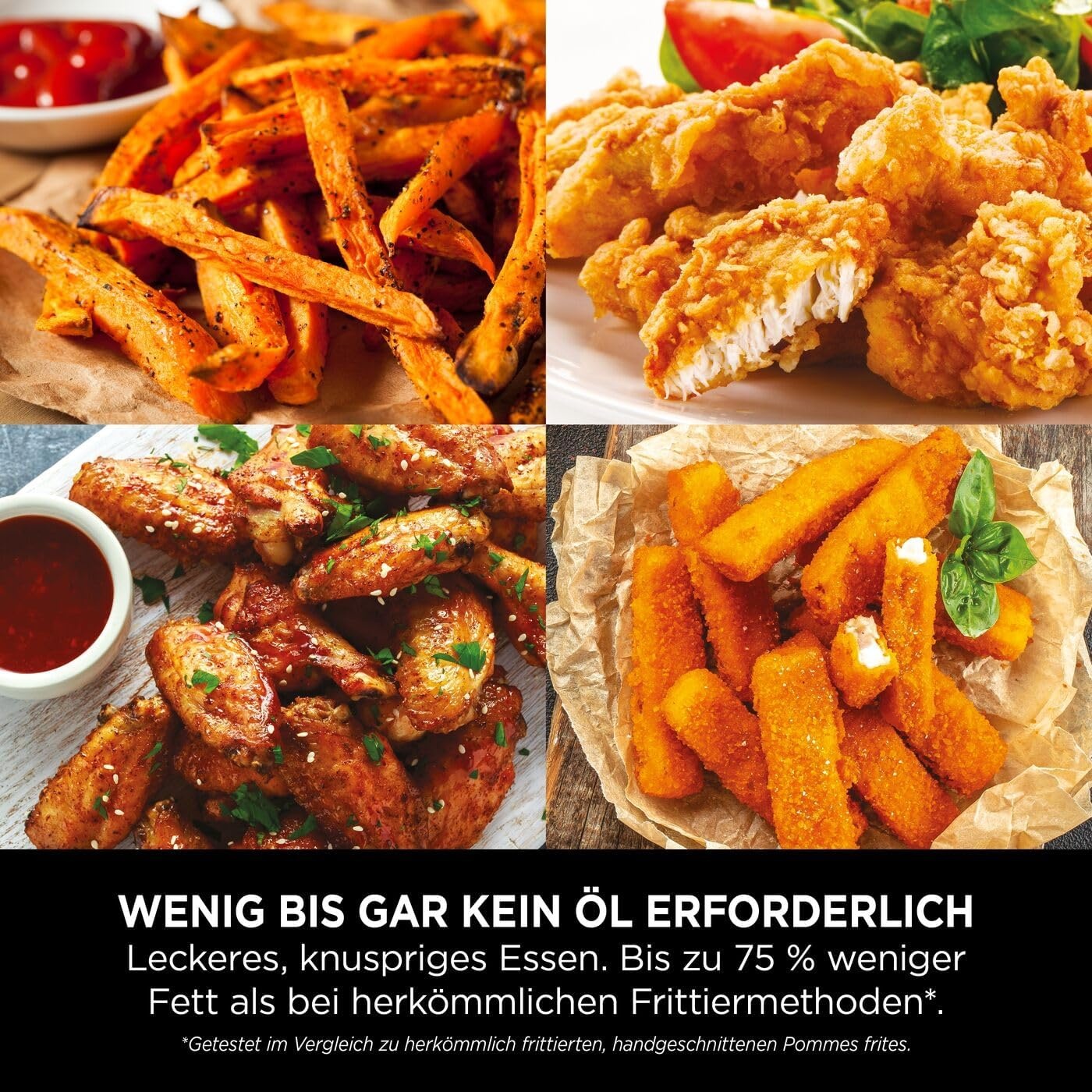 Heteluchtfriteuse 4,7L - 2000W - Zwart (34% Korting)