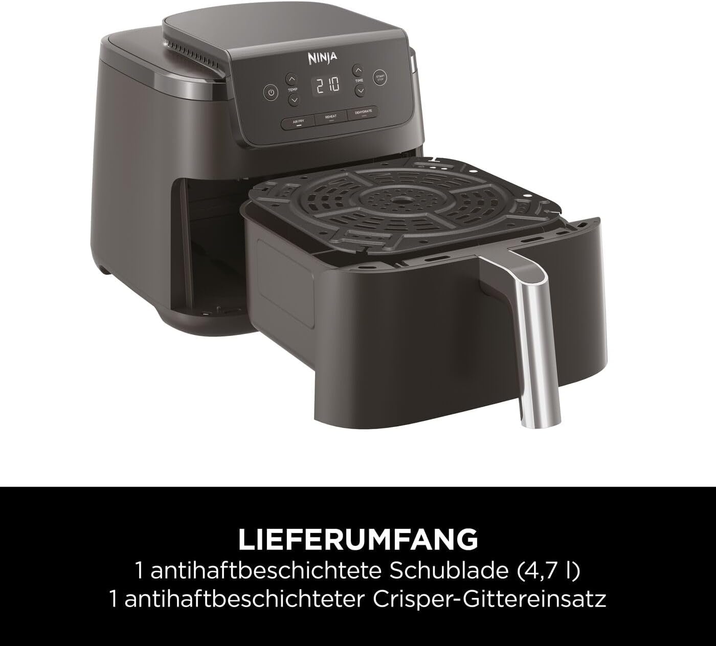 Heteluchtfriteuse 4,7L - 2000W - Zwart (34% Korting)