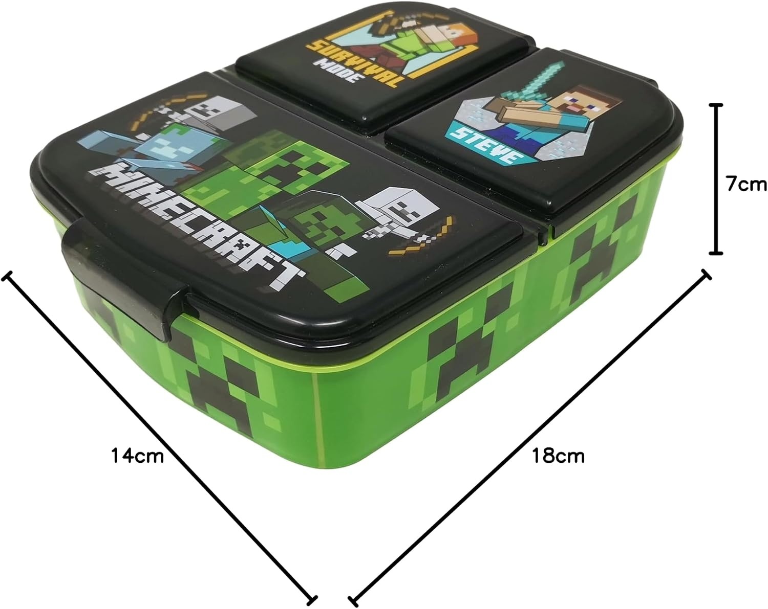 Minecraft Kinderlunchbox met 3 Vakken - BPA-vrij, 49% Korting!