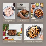 XL Glazen Heteluchtfriteuse (5.7L) - 5 Kookfuncties - Steengoud - 54% Korting