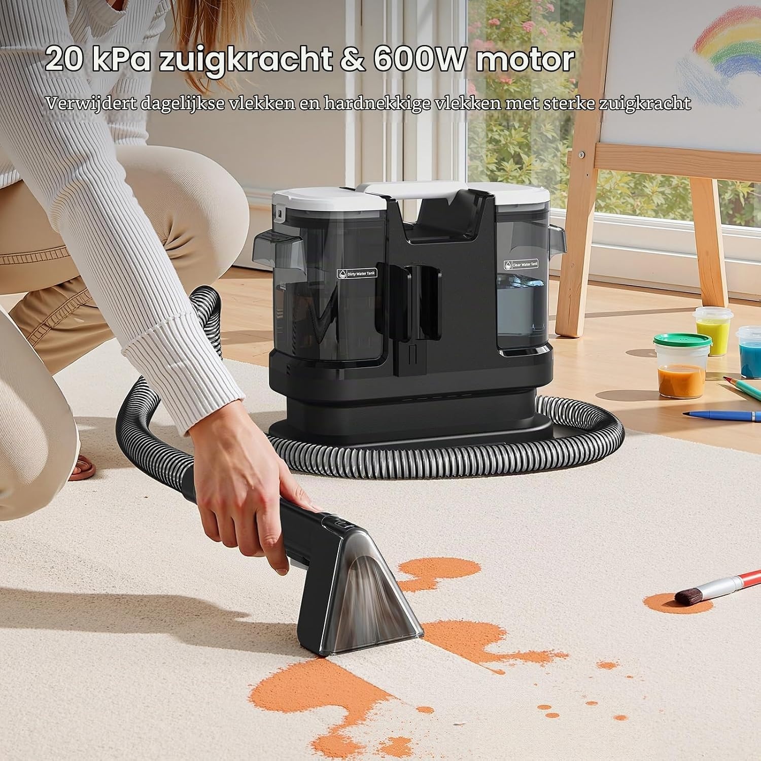 Krachtige Vlekkenreiniger & Tapijtreiniger (600W) | 54% Korting