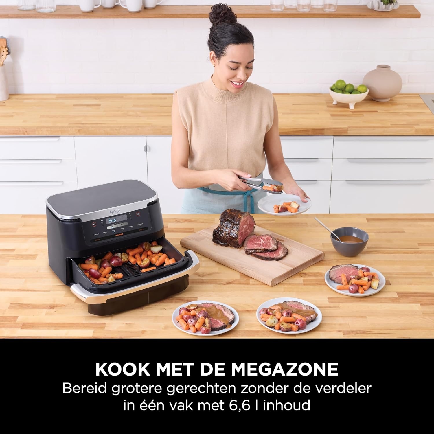 Ninja Airfryer FlexDrawer Dual Zone Zwart | 6.6L | 54% Korting