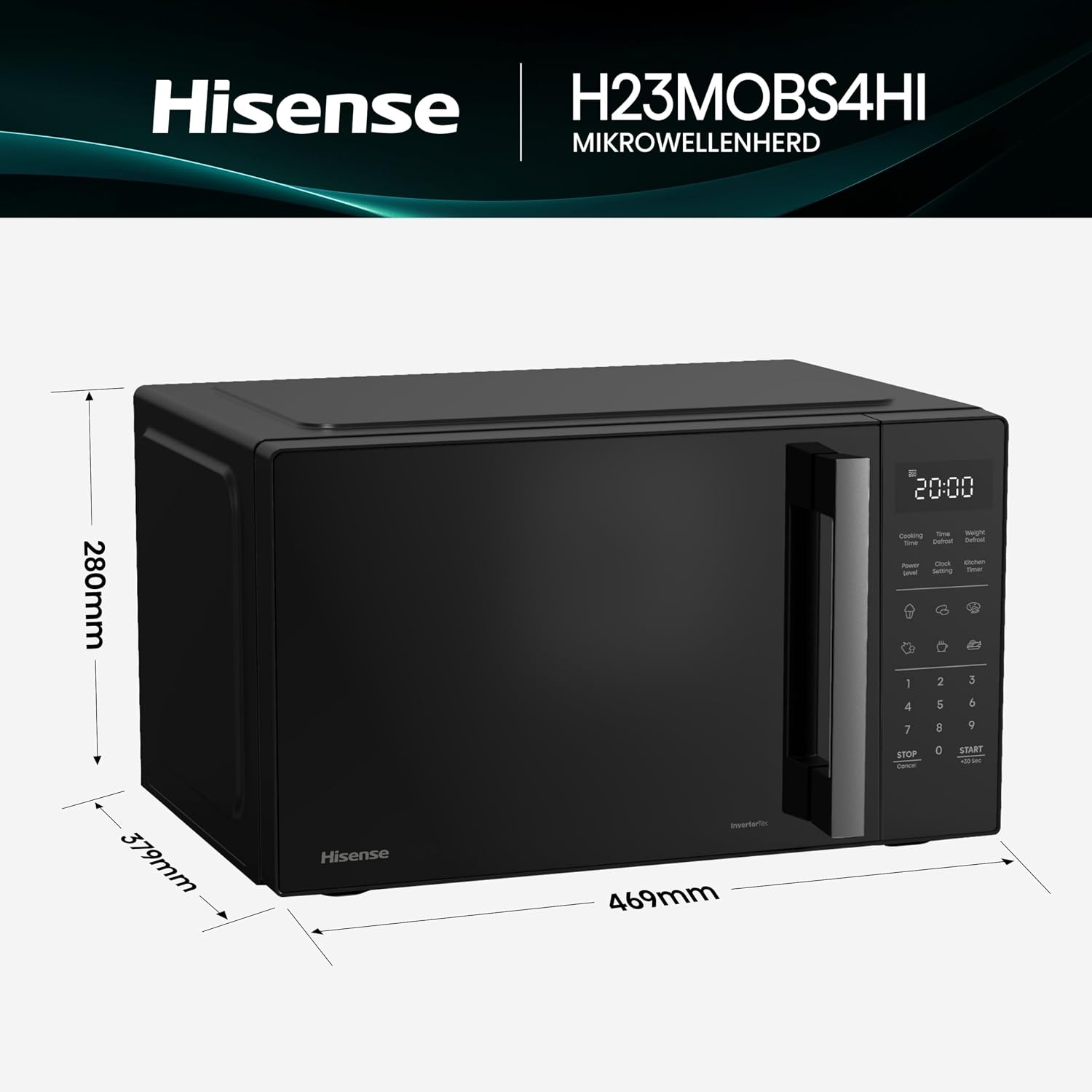 Inverter Magnetron 23L 900W Zwart, 34% Korting | Gelijkmatig Koken