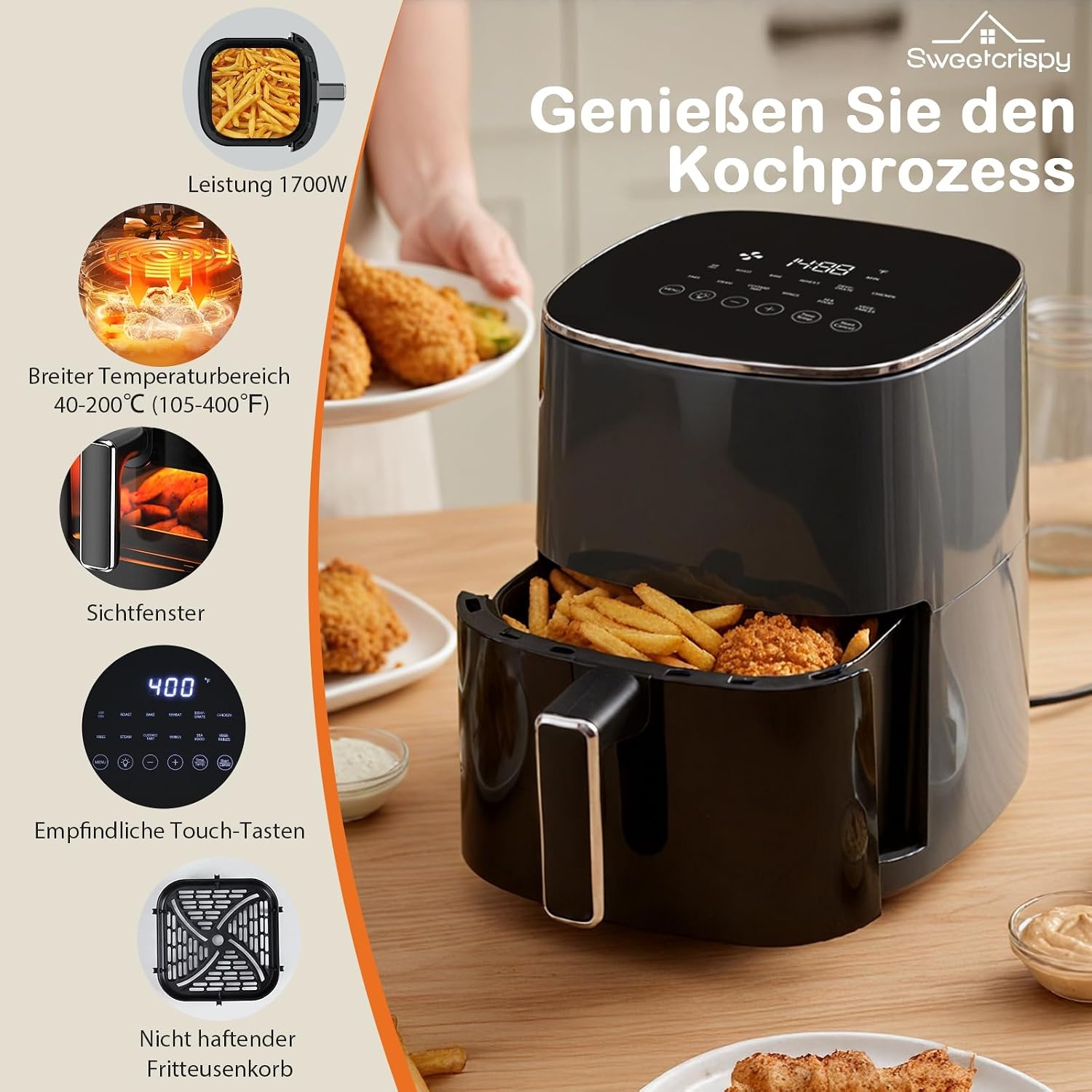 Heteluchtfriteuse 6L met Kijkvenster - 34% Korting!