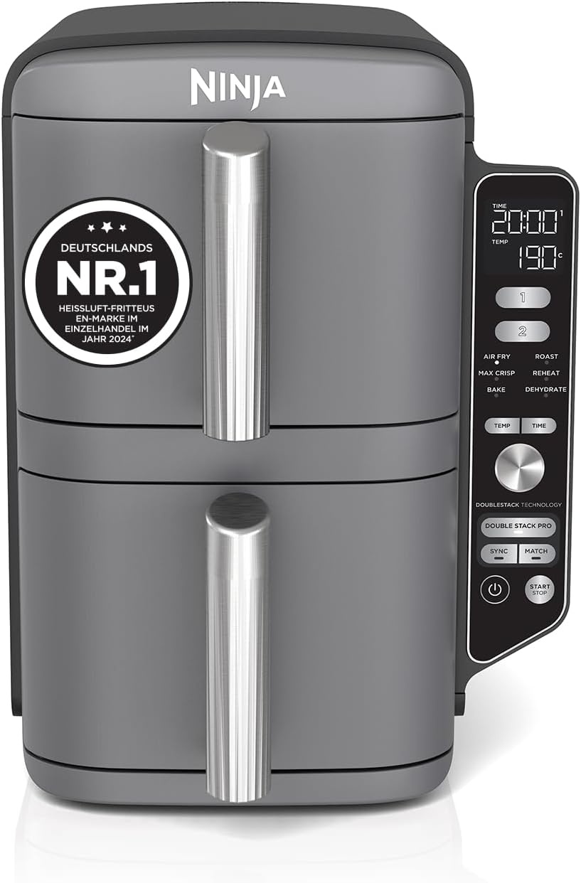Airfryer 9,5L Dubbele Stapel XL 6-in-1 met 35% Korting
