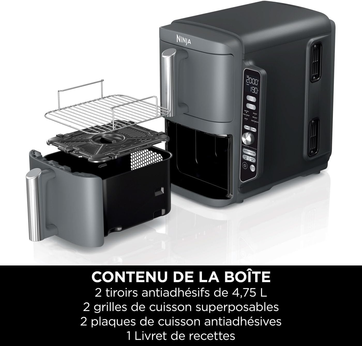 Airfryer 9,5L Dubbele Stapel XL 6-in-1 met 35% Korting