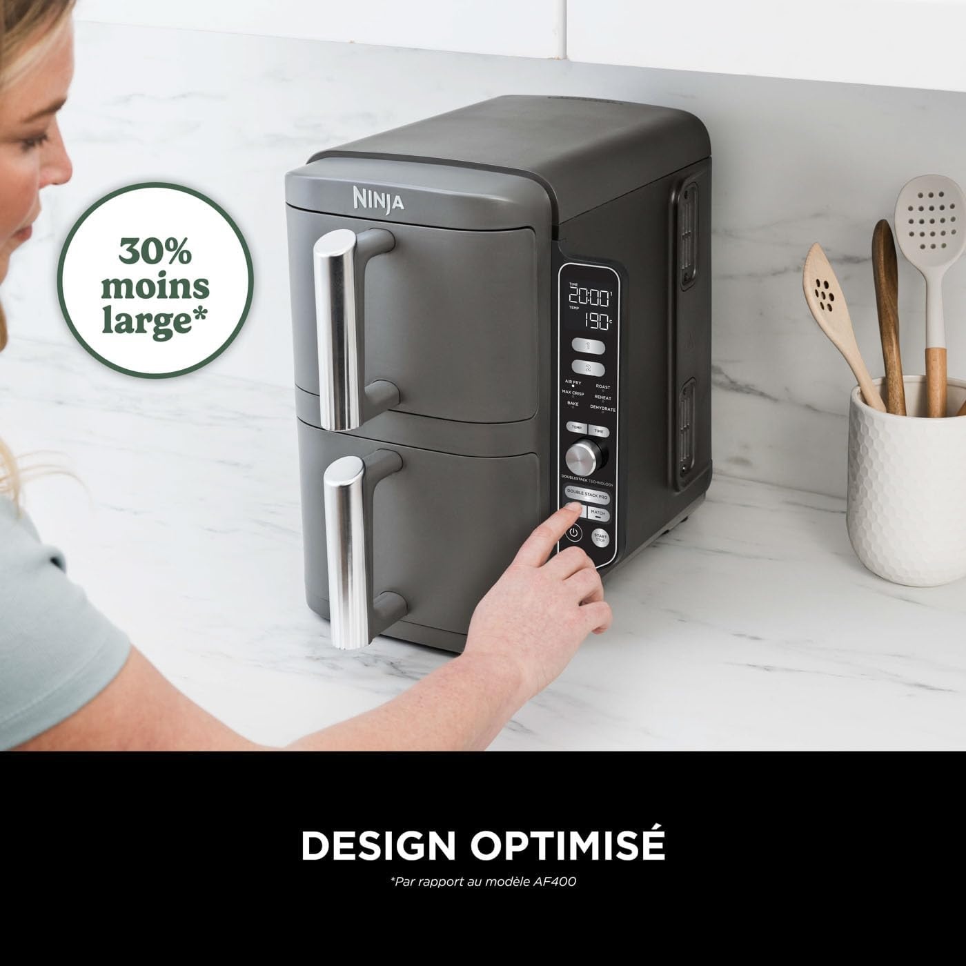 Airfryer 9,5L Dubbele Stapel XL 6-in-1 met 35% Korting