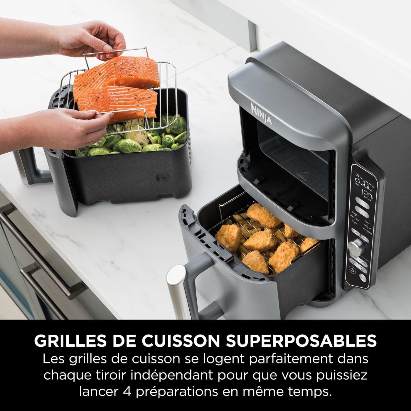 Airfryer 9,5L Dubbele Stapel XL 6-in-1 met 35% Korting