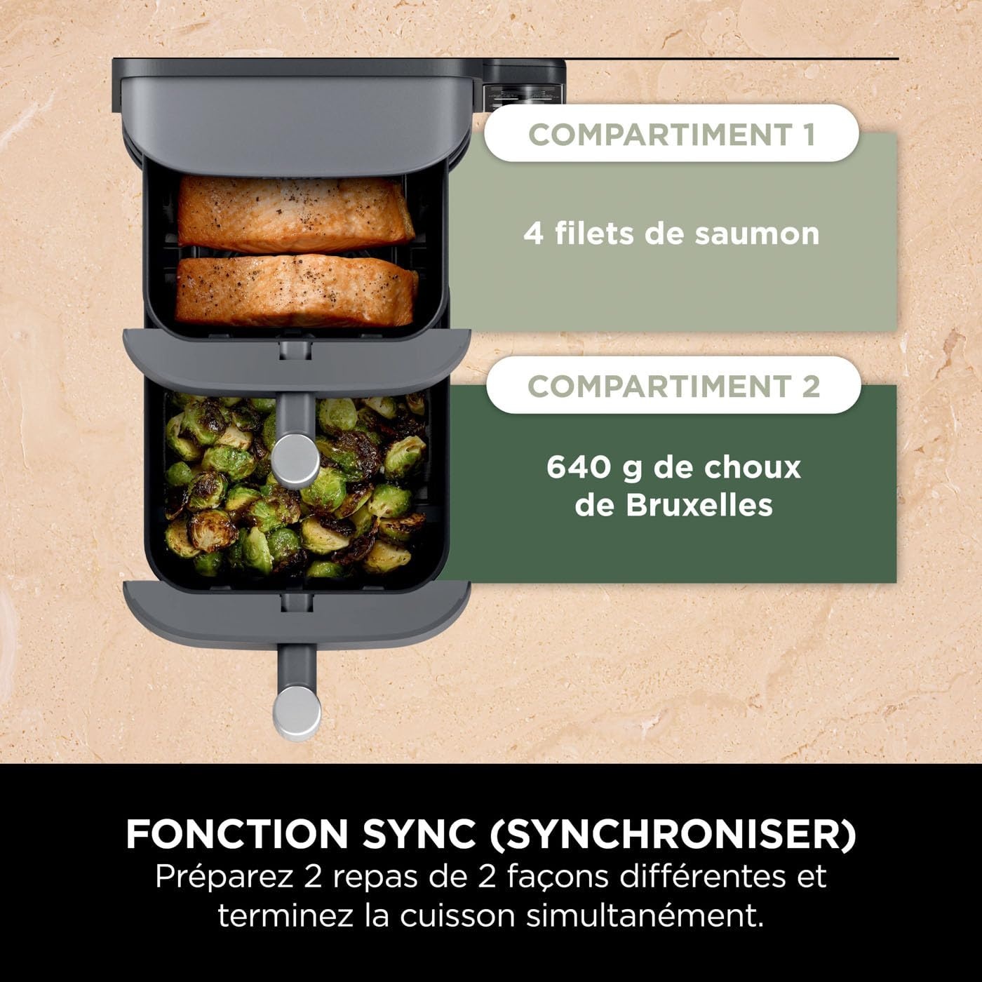 Airfryer 9,5L Dubbele Stapel XL 6-in-1 met 35% Korting
