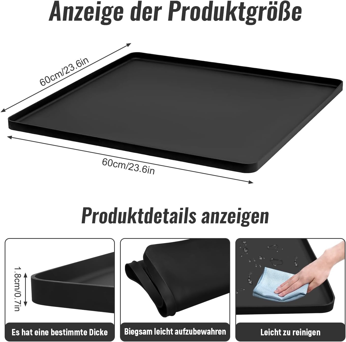 Wasmachine Onderlegger & Lekbak - 60x60cm Rubber | 37% Korting