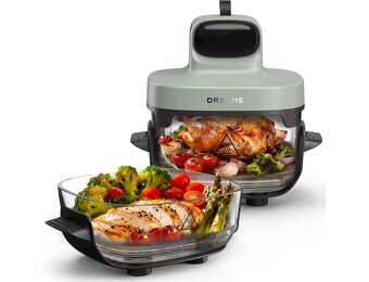 Dubbele Heteluchtfriteuse 5-in-1 met Stoom & Glas - 29% Korting