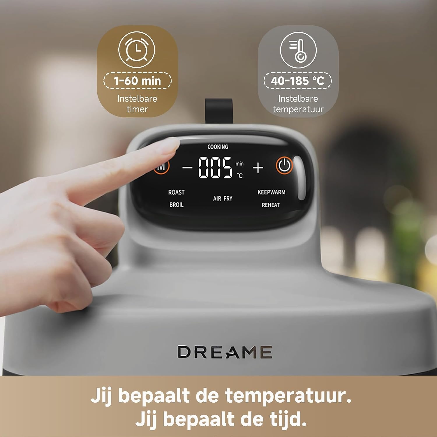 Dubbele Heteluchtfriteuse 5-in-1 met Stoom & Glas - 29% Korting