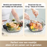 Dubbele Heteluchtfriteuse 5-in-1 met Stoom & Glas - 29% Korting