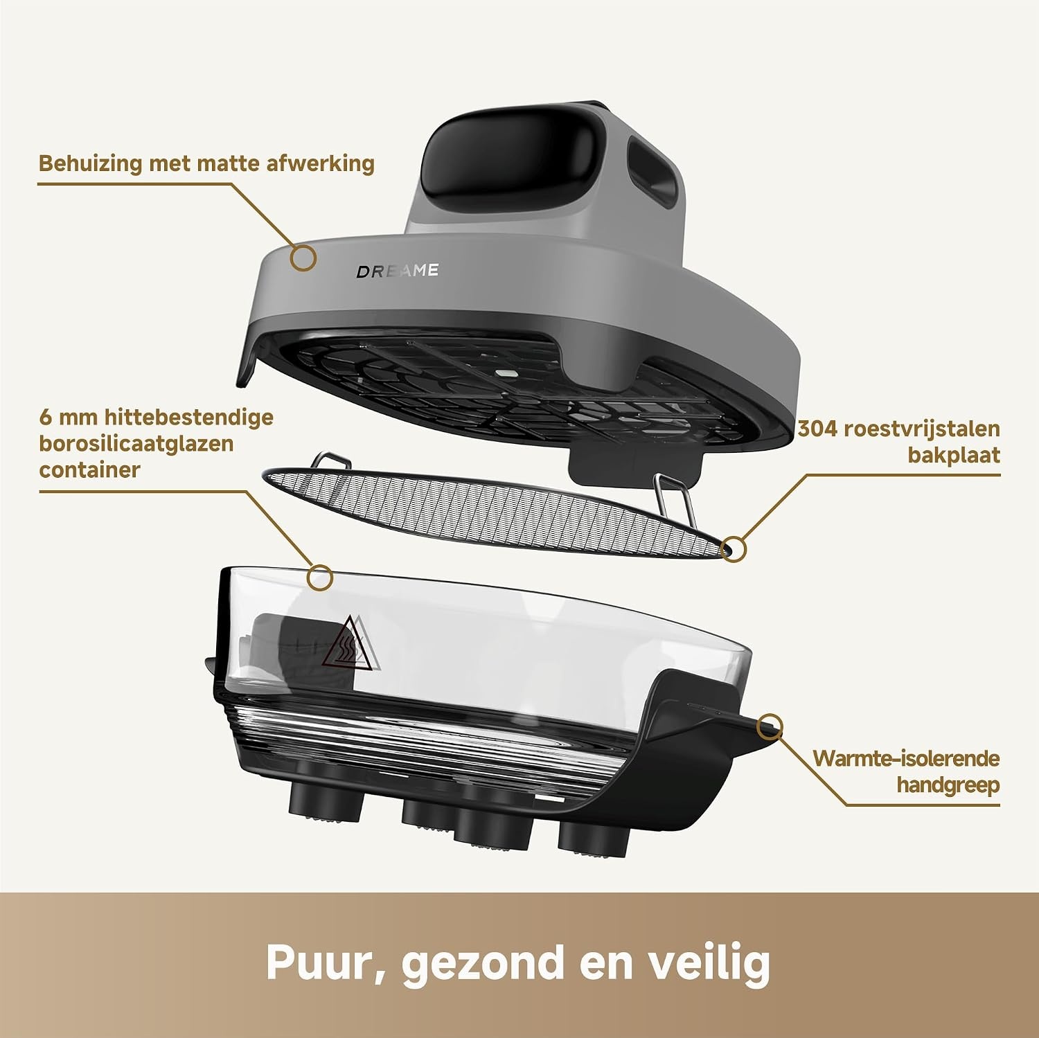 Dubbele Heteluchtfriteuse 5-in-1 met Stoom & Glas - 29% Korting