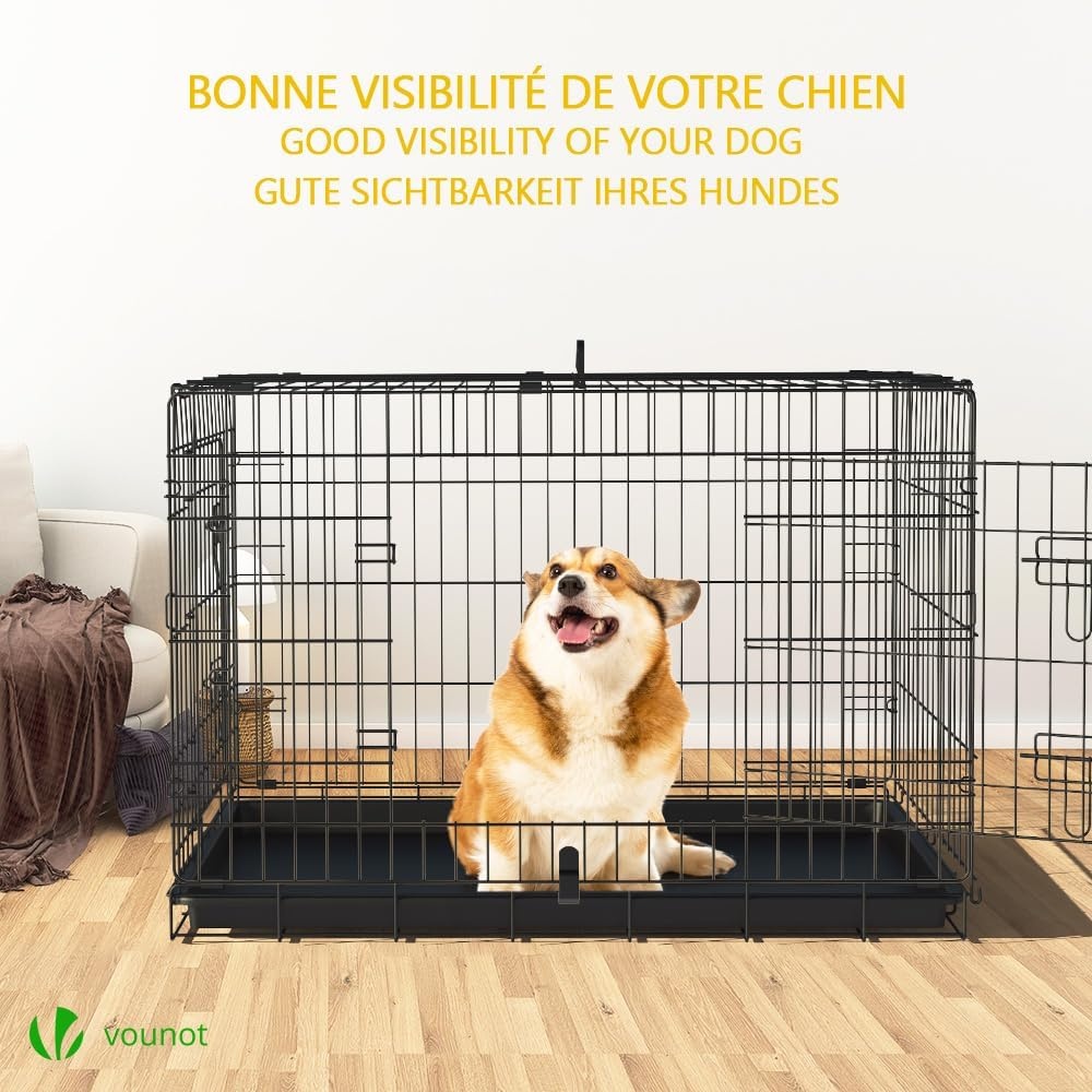 Opvouwbare Hondenkooi Metaal Zwart 92x58x64 cm - 33% Korting
