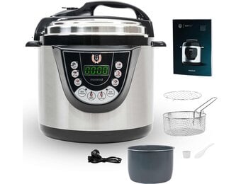 Programmeerbare Snelkookpan 6L - 12 Pers | 1000W | 9 Menu's - 34% Korting