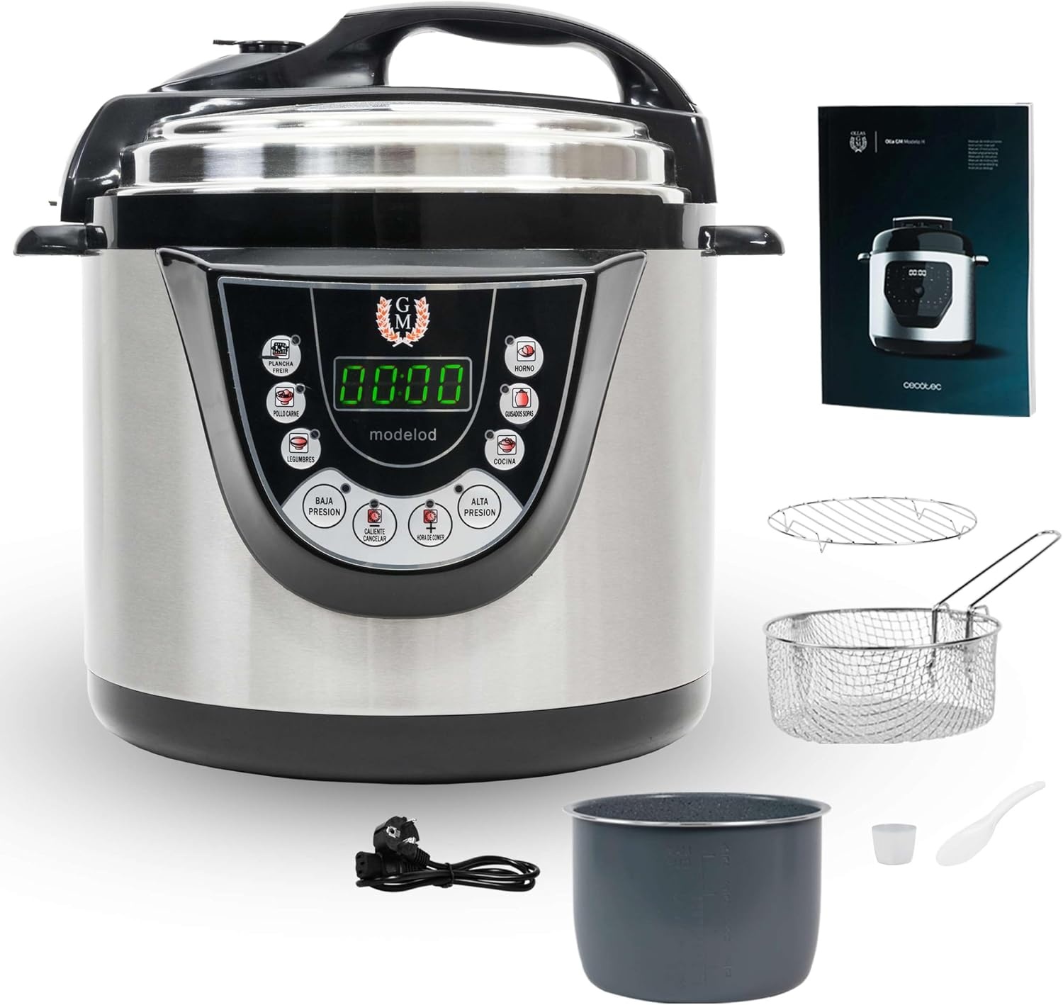 Programmeerbare Snelkookpan 6L - 12 Pers | 1000W | 9 Menu's - 34% Korting