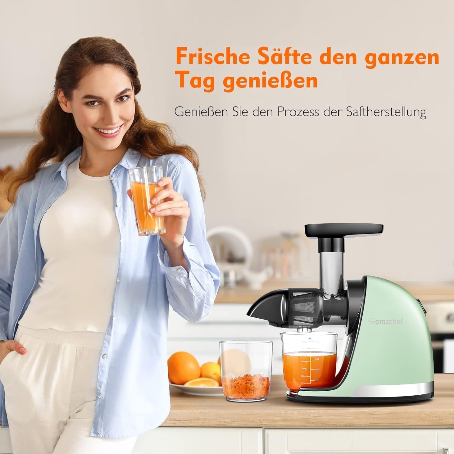 Mintgroene Slow Juicer - 54% Korting