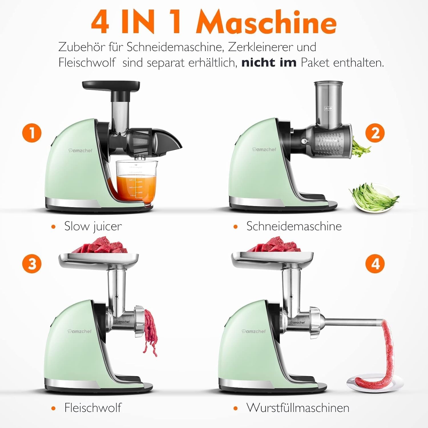 Mintgroene Slow Juicer - 54% Korting
