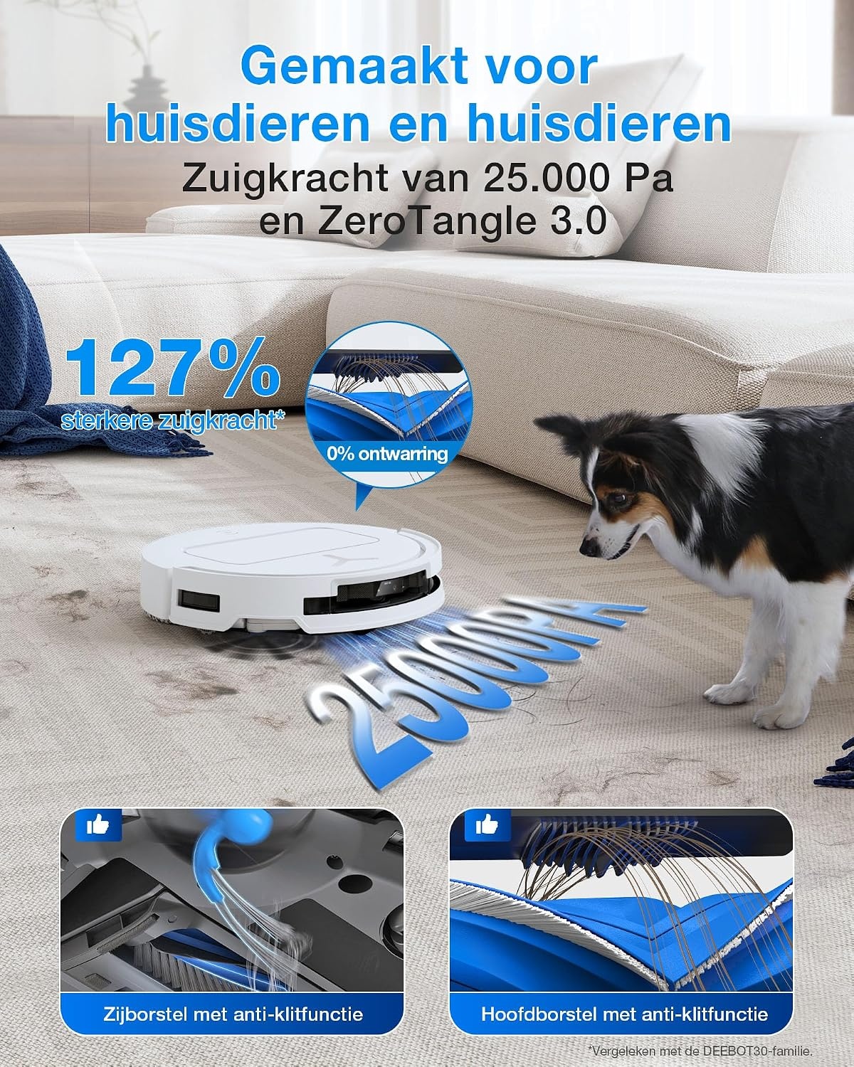 Robotstofzuiger DEEBOT T50 OMNI Gen3 - 25.000 Pa, 75°C dweil - Wit (35% Korting)