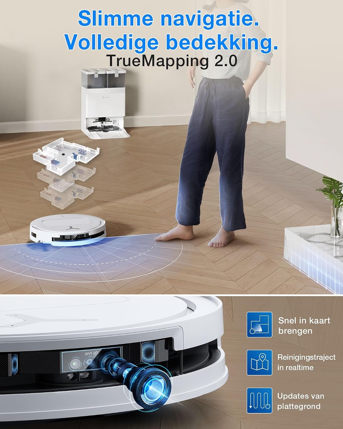 Robotstofzuiger DEEBOT T50 OMNI Gen3 - 25.000 Pa, 75°C dweil - Wit (35% Korting)