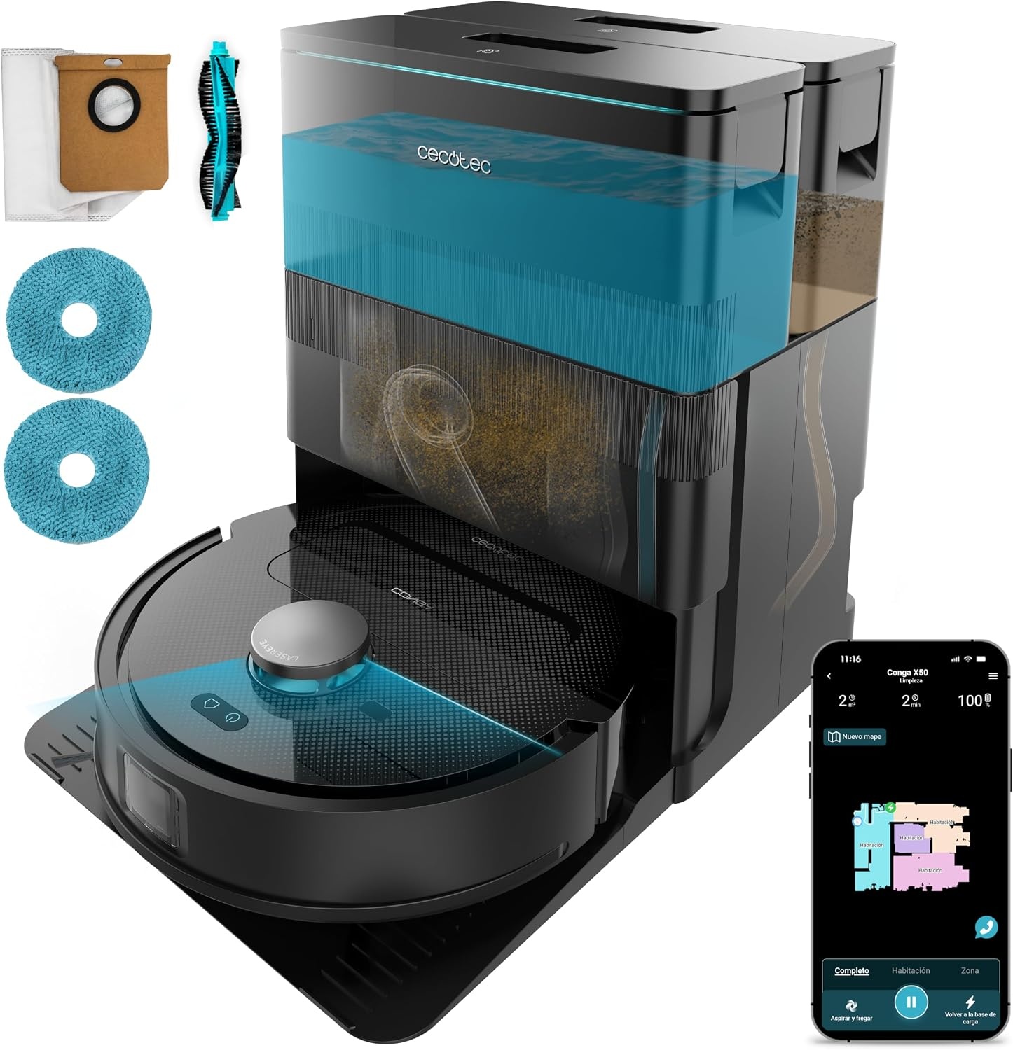 Robotstofzuiger X50 X-Treme | 15.000 Pa | Zelfreinigend - 55% Korting