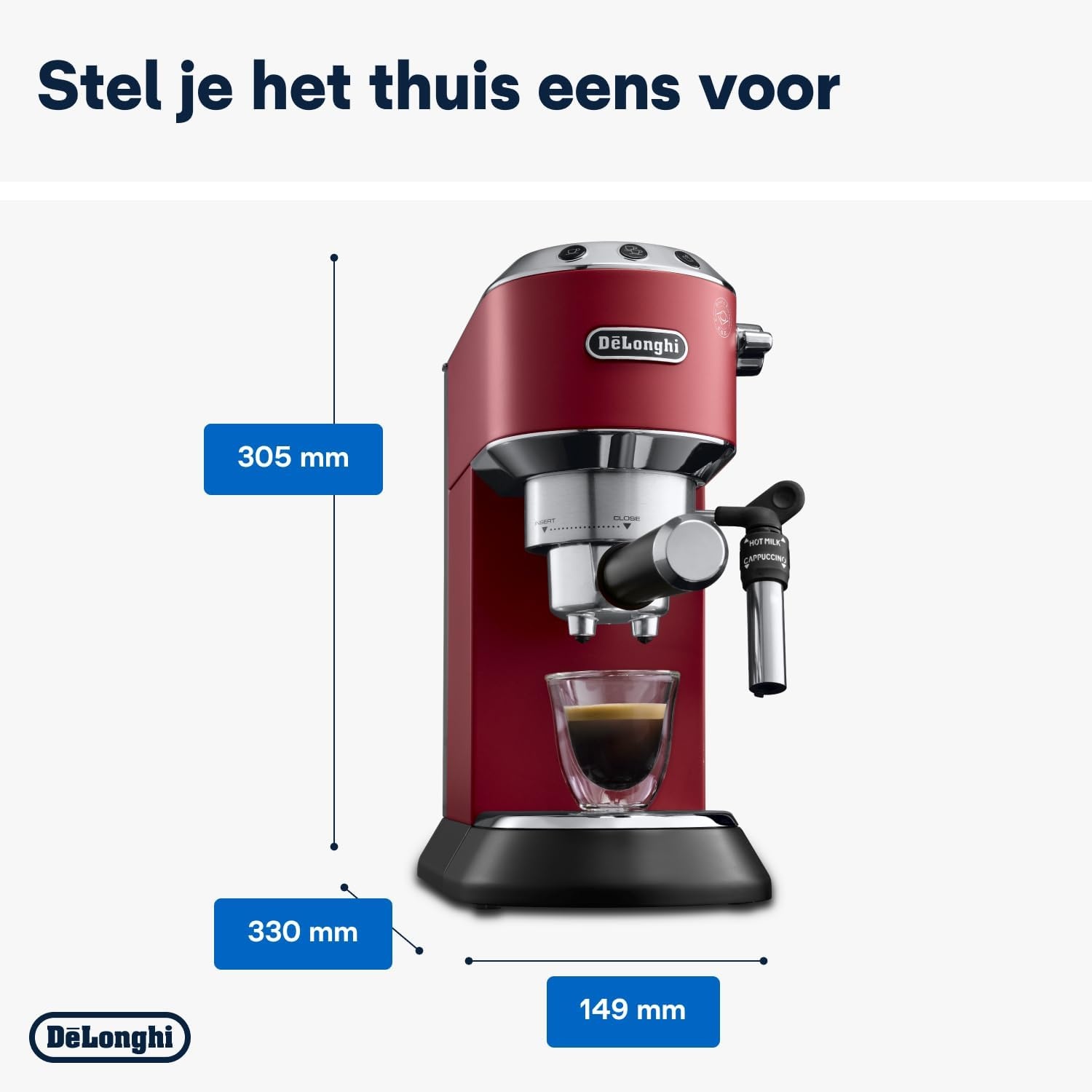 Espressomachine Dedica Style Rood met 34% Korting