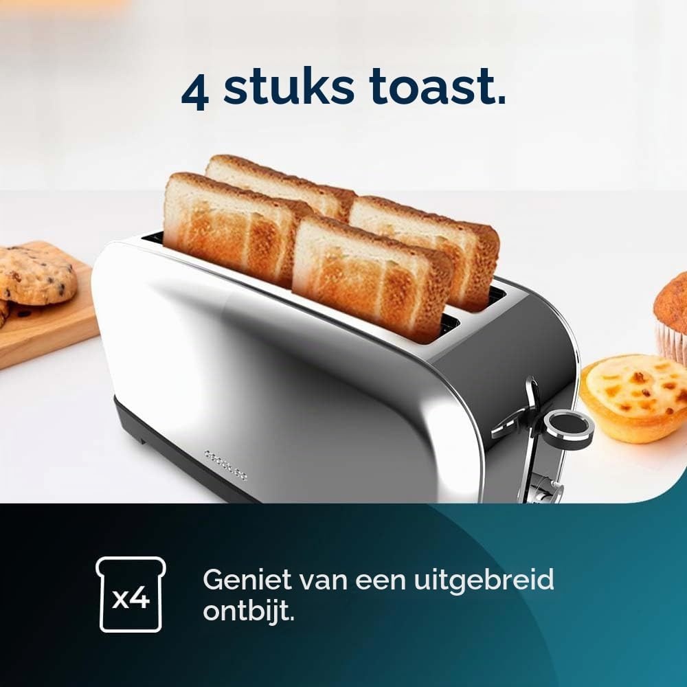 Verticale Broodrooster 1500W met Dubbele Sleuf & 33% Korting