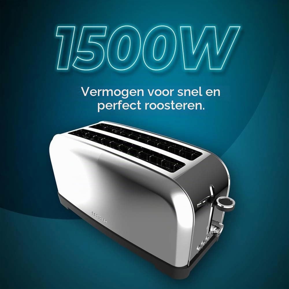 Verticale Broodrooster 1500W met Dubbele Sleuf & 33% Korting