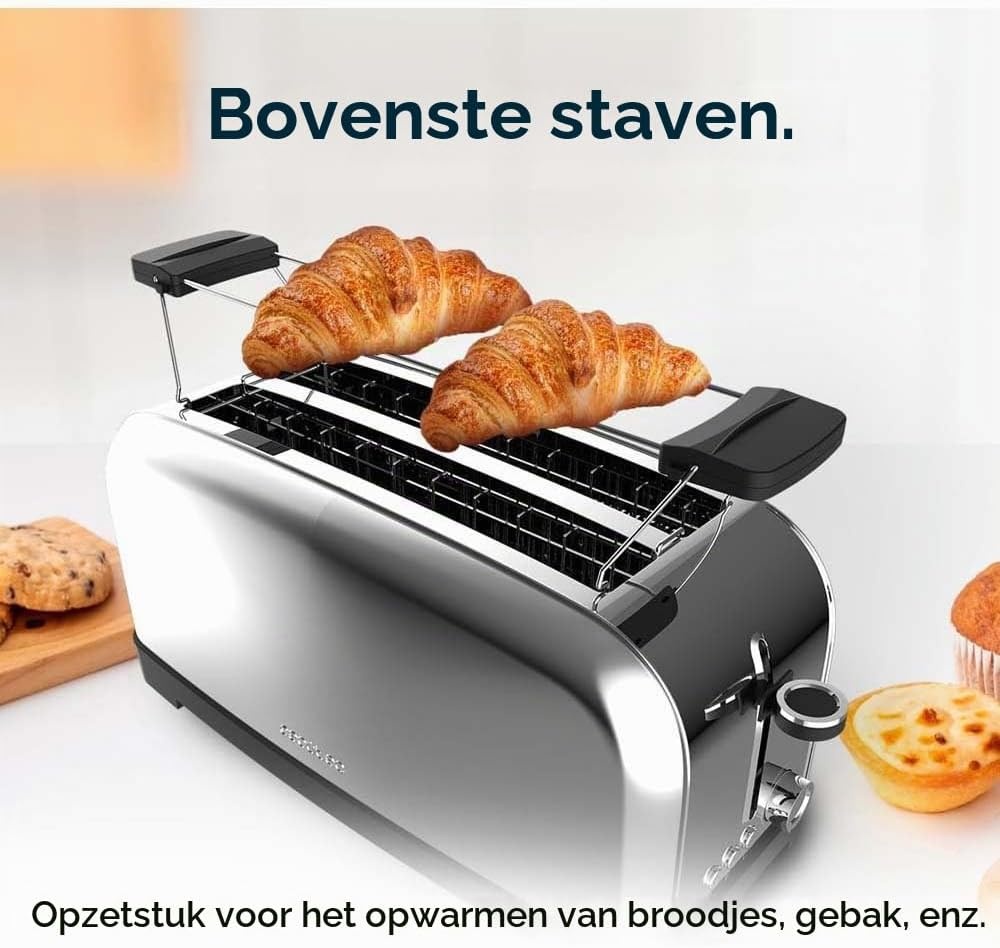 Verticale Broodrooster 1500W met Dubbele Sleuf & 33% Korting