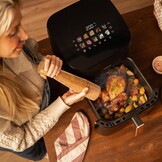Heteluchtfriteuse 8.5L 2200W: Roken, Grillen & Pizza! 34% Korting