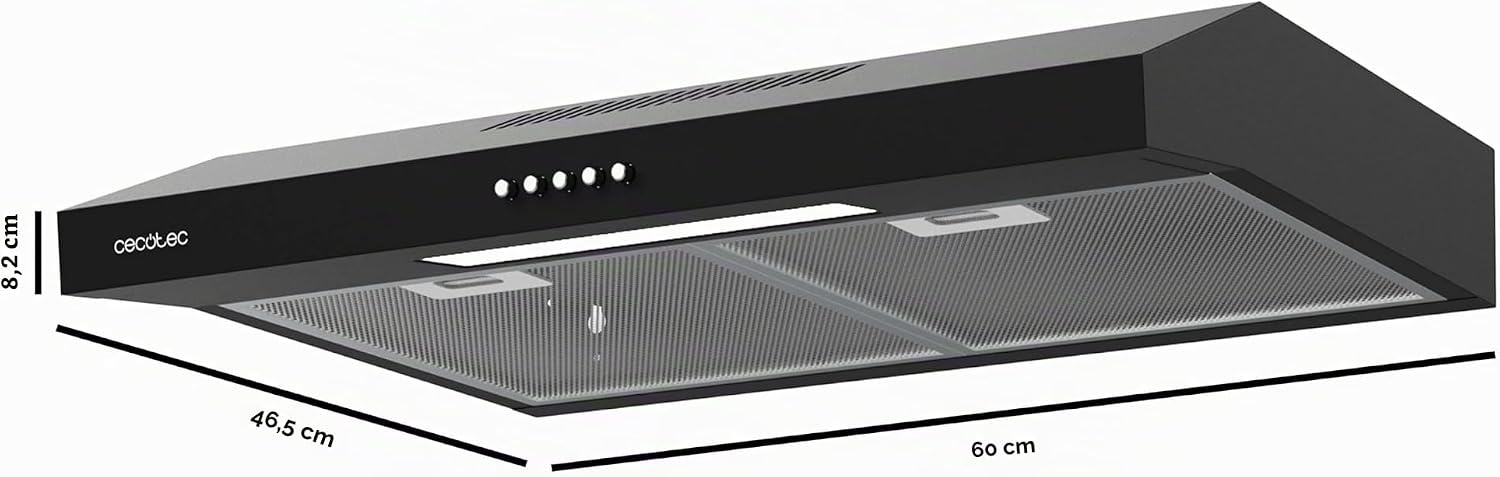 Afzuigkap 60cm Zwart - 220m³/h - 34% Korting