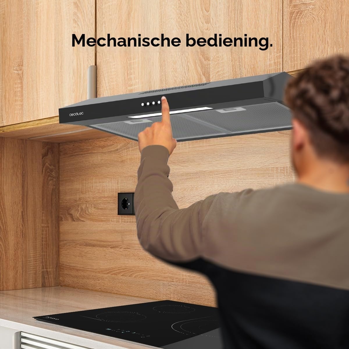Afzuigkap 60cm Zwart - 220m³/h - 34% Korting