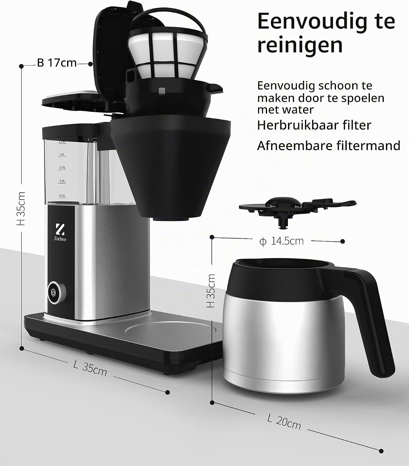 Filterkoffiezetapparaat 1.25L RVS met 54% korting