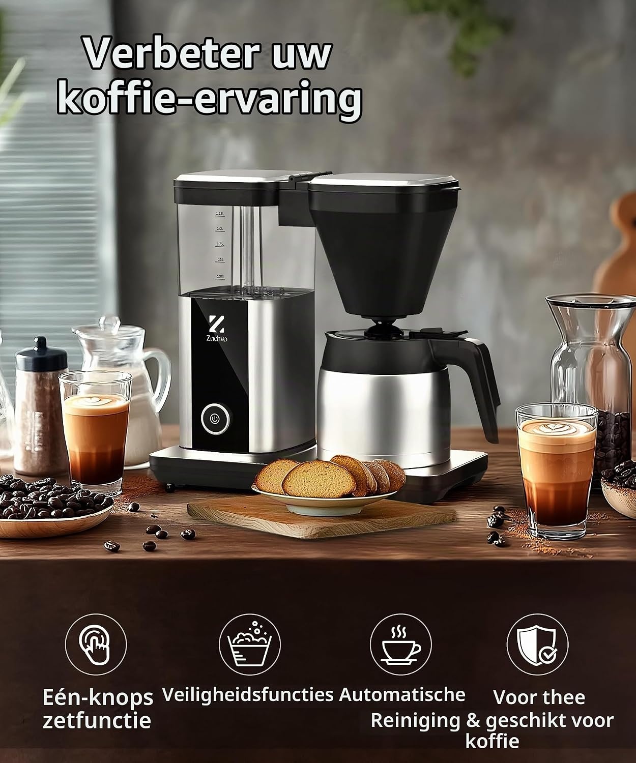 Filterkoffiezetapparaat 1.25L RVS met 54% korting